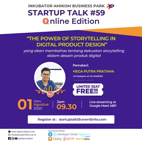 Startup Talk #59 Online Edition : ” The Power of Storytelling in Digital Product Design. “
