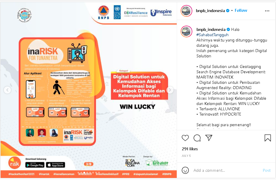 Mahasiswa Amikom Jadi Juara InaRISK Hackathon Fest (IHF) 2021