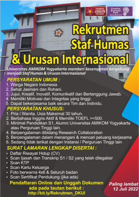 Rekrutmen Staf Humas dan Urusan International